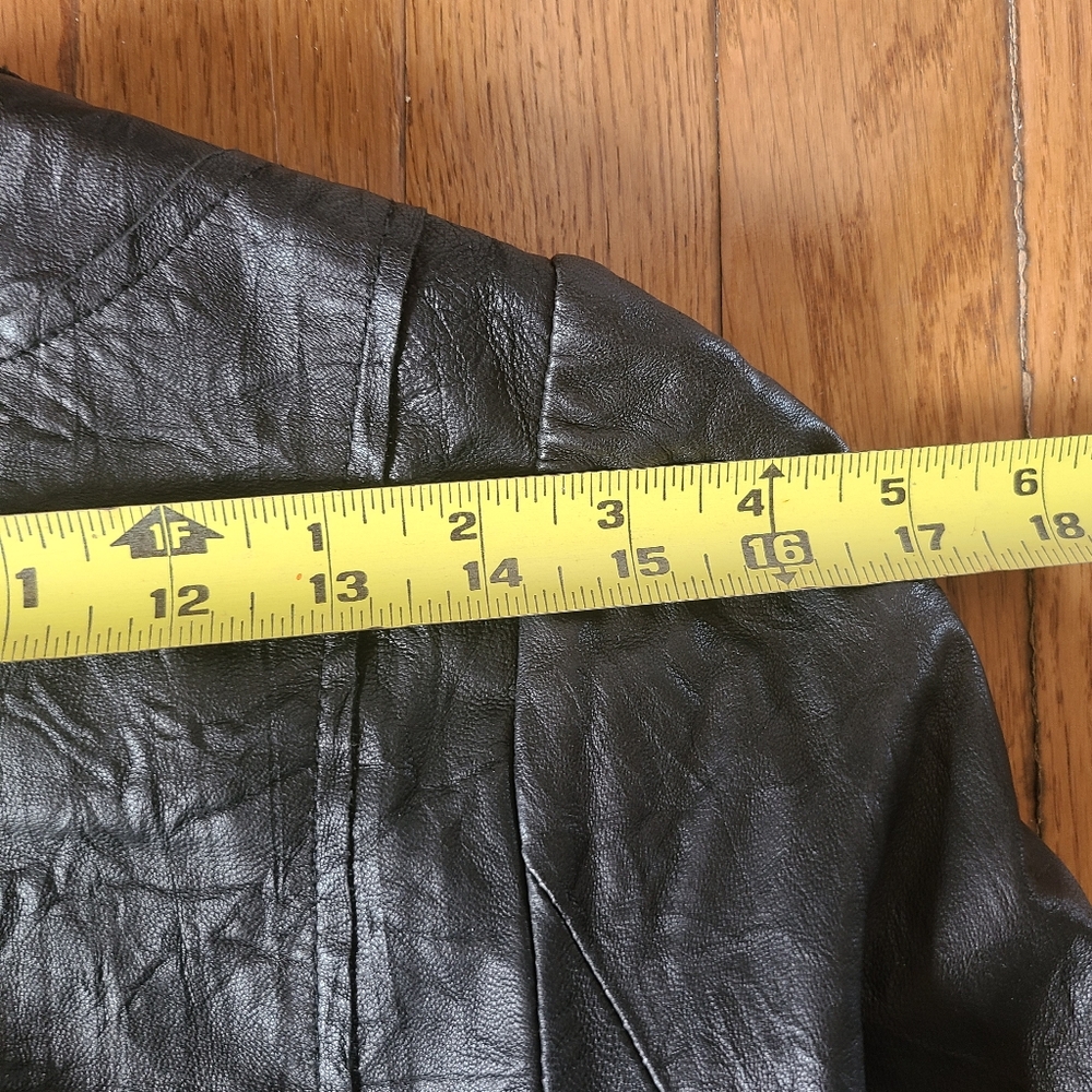 Soft Black Leather Jacket textured Small Black 3/4 Sleeves Women's - Picture 7 of 10